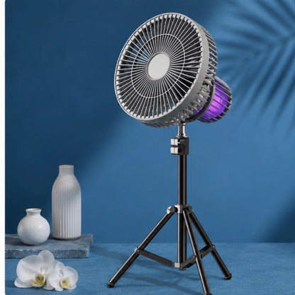 Rechargeable Mosquito Killer Fan with LED Light & Tripod Stand
