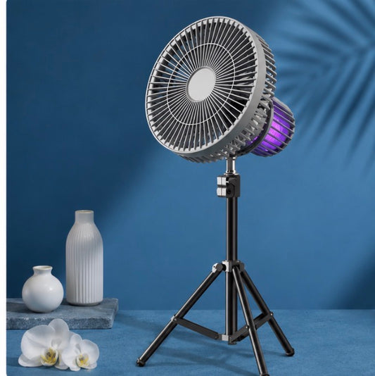 Rechargeable Mosquito Killer Fan with LED Light & Tripod Stand
