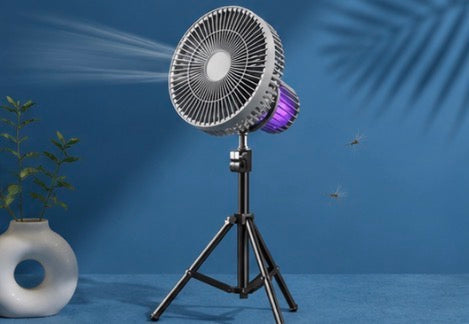 Rechargeable Mosquito Killer Fan with LED Light & Tripod Stand