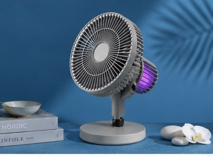 Rechargeable Mosquito Killer Fan with LED Light & Tripod Stand
